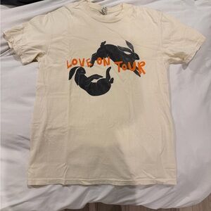 Harry Styles Love on Tour merch t-shirt cream and orange